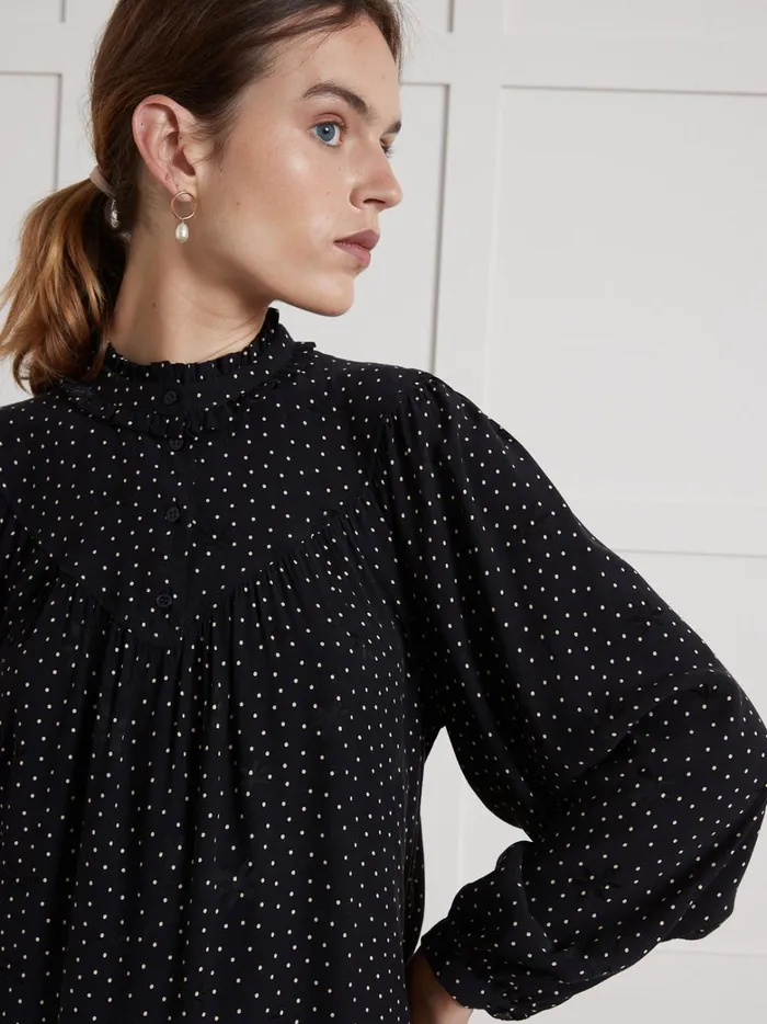 Women Clothing Cyrillus Short Confetti Print Dress Confetti Navy Noir