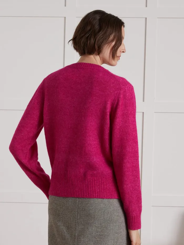 Women Clothing Cyrillus Wool An Alpaca Cardigan Rose