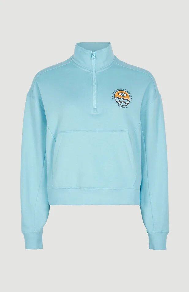 Women Cove Half Zip Crew Sweatshirt Blue O039Neill Sweaters and Hoodies