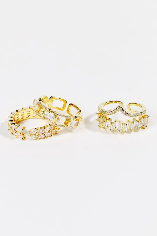 Women Crystal Glitz Ring Set Jewelry Altar8217d State