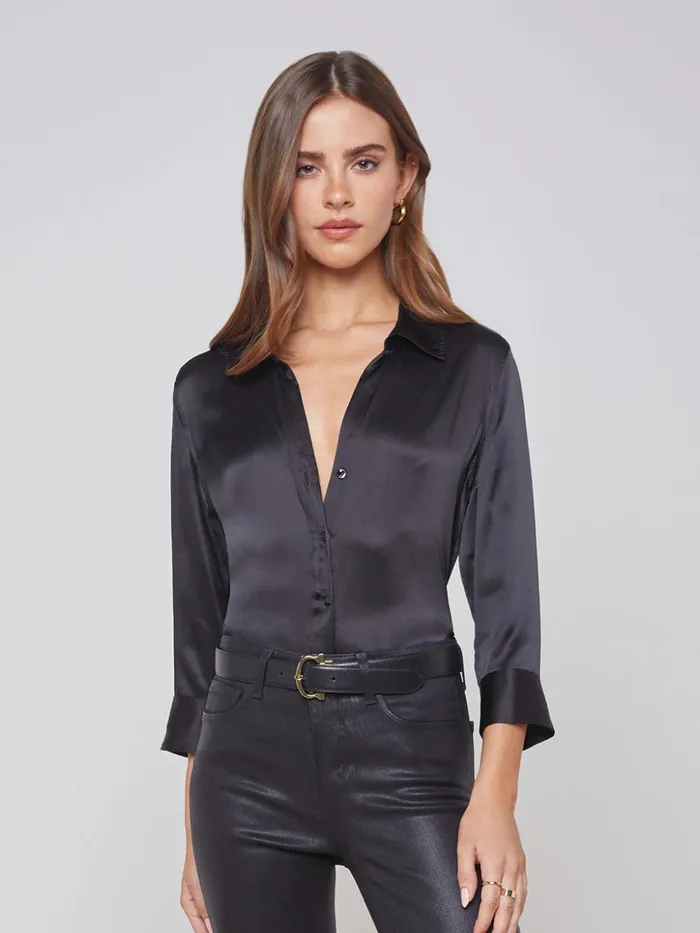 Women Dani Silk Blouse Black L039Agence Blouses and Tops
