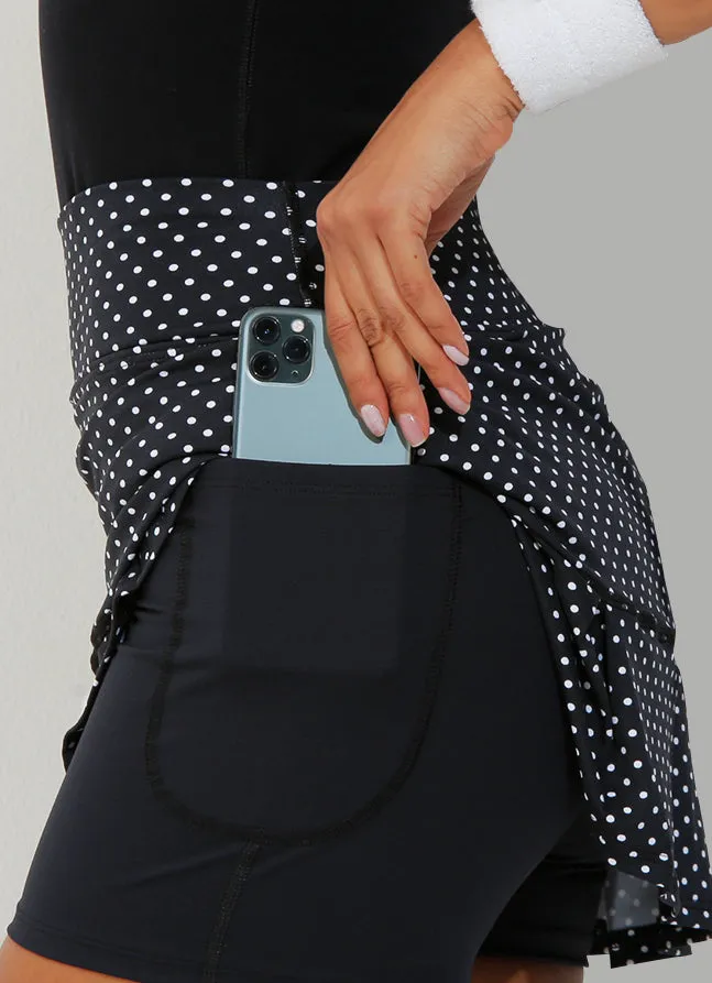 Women Dona Jo Jojo Skirts 145034 JoJo Skirt Skort 145034 Blackpolkadot