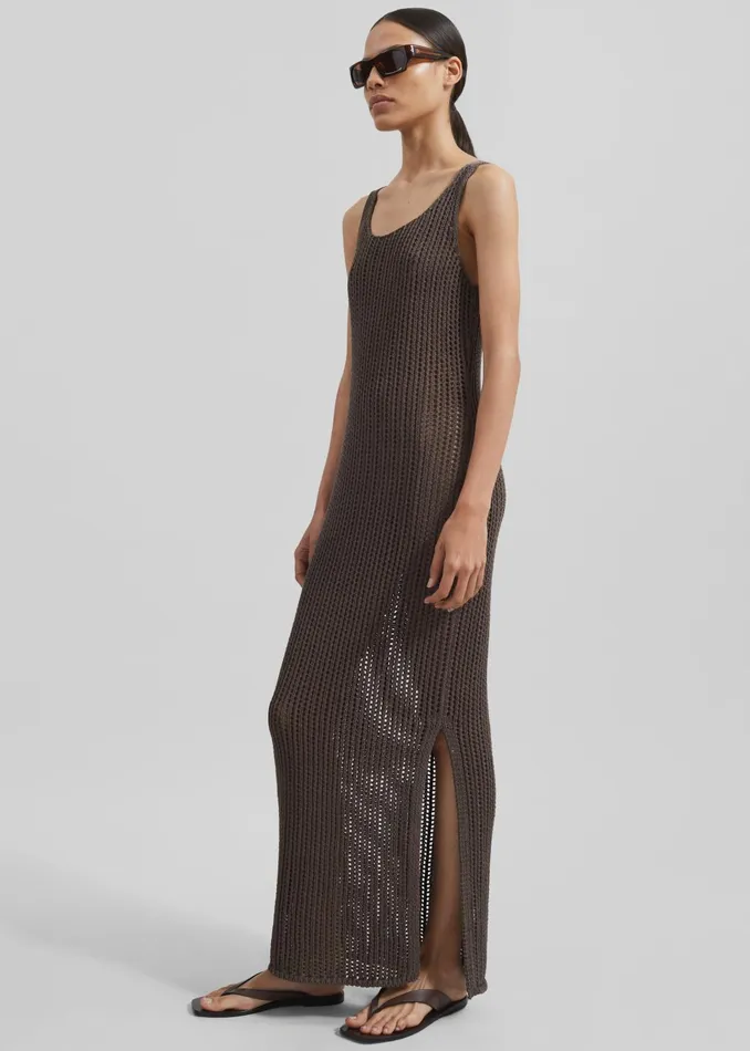 Women Dresses The Frankie Shop Adrienna Crochet Maxi Dress 8211 Brown