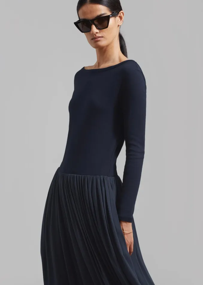 Women Dresses The Frankie Shop Odette Gathered Skirt Maxi Dress 8211 Navy