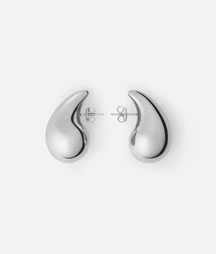 Women Earrings Bottega Veneta Small Drop Earrings Silver