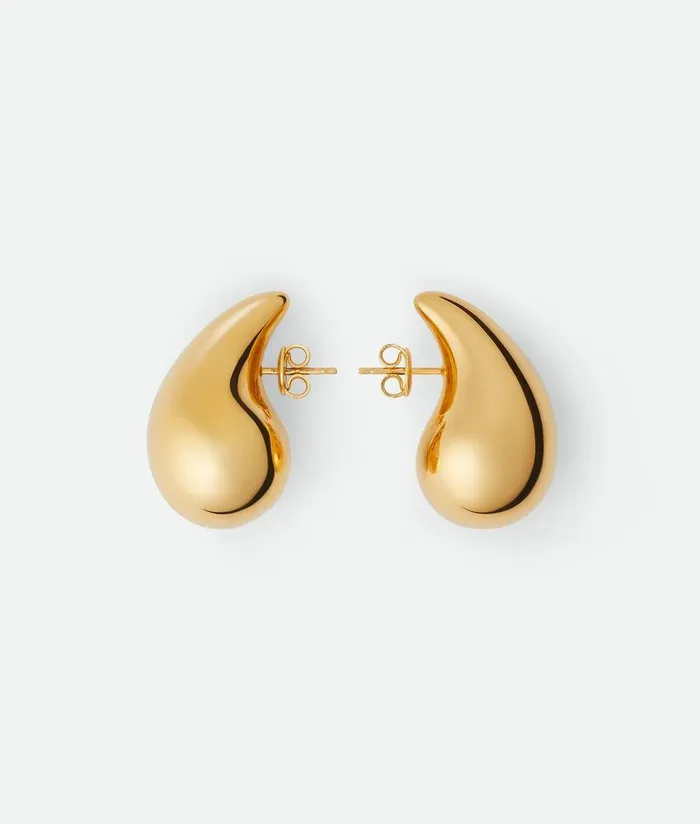 Women Earrings Bottega Veneta Small Drop Earrings Yellow Gold
