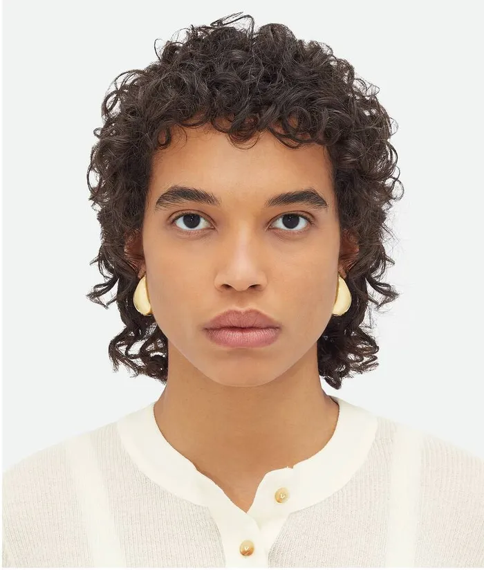 Women Earrings Bottega Veneta Small Drop Earrings Yellow Gold