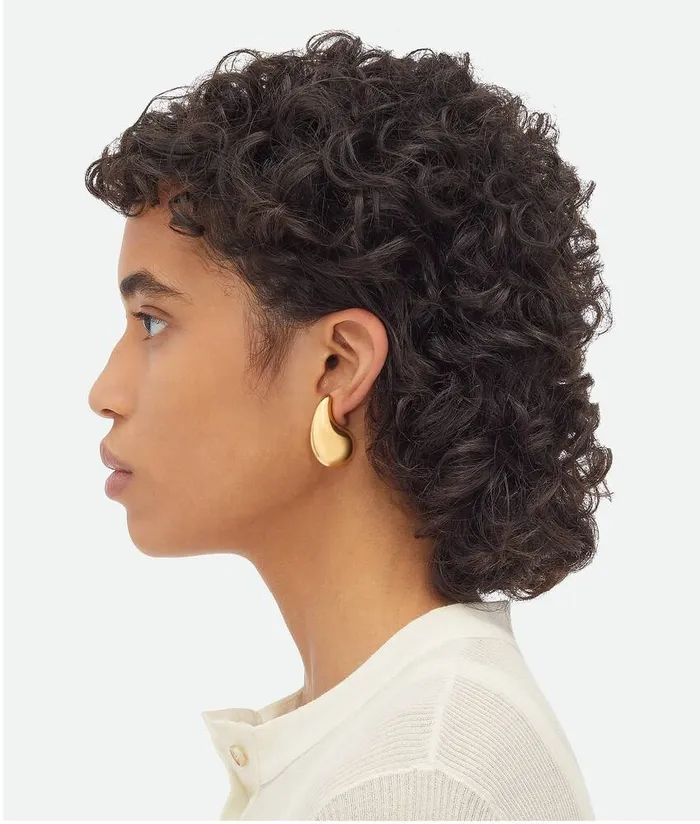 Women Earrings Bottega Veneta Small Drop Earrings Yellow Gold