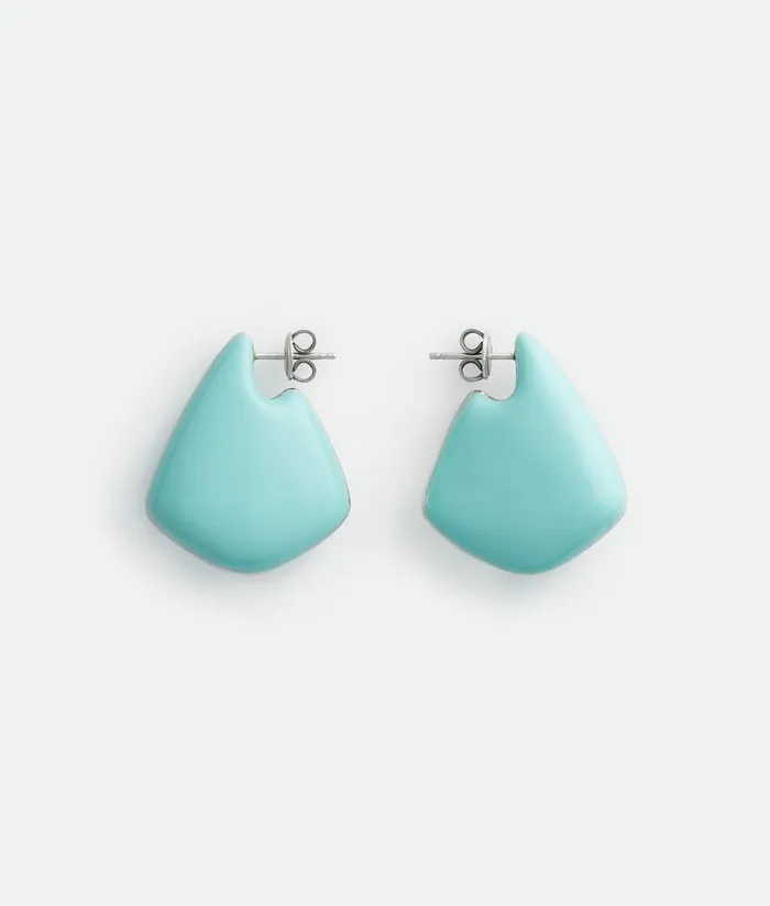 Women Earrings Bottega Veneta Small Fin Earrings Green Oasis