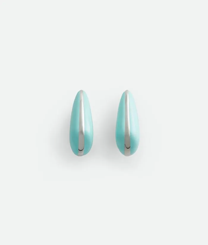 Women Earrings Bottega Veneta Small Fin Earrings Green Oasis