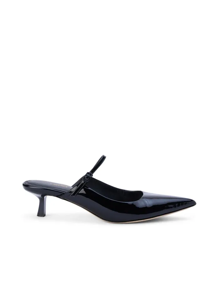 Women Edith Patent Leather Mule Black Patent L039Agence Heels