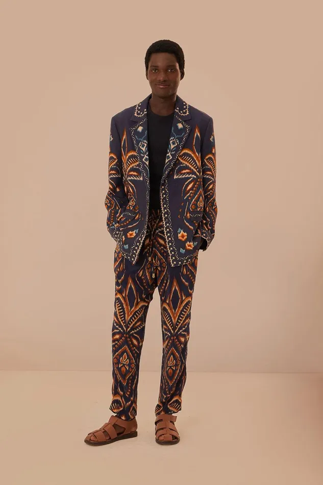 Women Farm Rio Blazers Blue Pineapple Ikat Blazer
