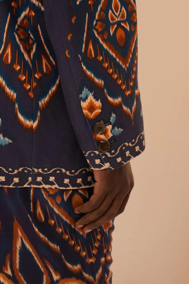 Women Farm Rio Blazers Blue Pineapple Ikat Blazer