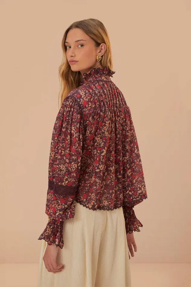Women Farm Rio Blouses Purple Chelsea Garden Long Sleeve Blouse