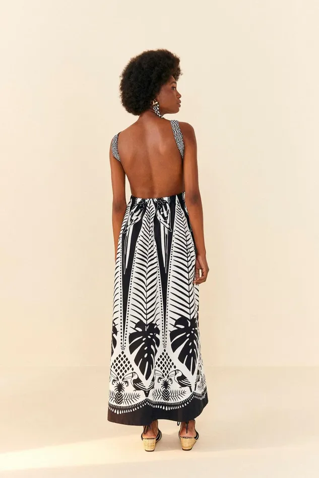 Women Farm Rio Maxi Dresses Black Macaw Elegance Maxi Dress