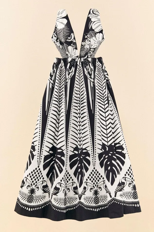 Women Farm Rio Maxi Dresses Black Macaw Elegance Maxi Dress