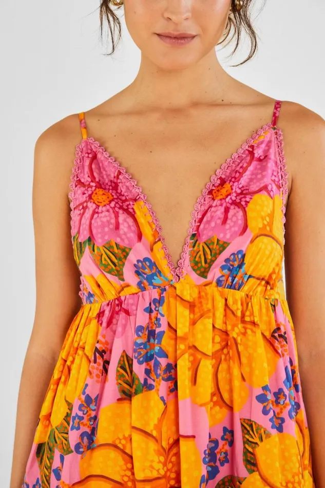 Women Farm Rio Maxi Dresses Mixed Pink Prints Maxi Dress