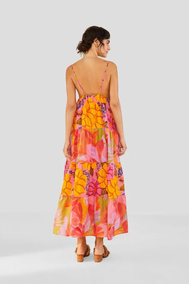 Women Farm Rio Maxi Dresses Mixed Pink Prints Maxi Dress