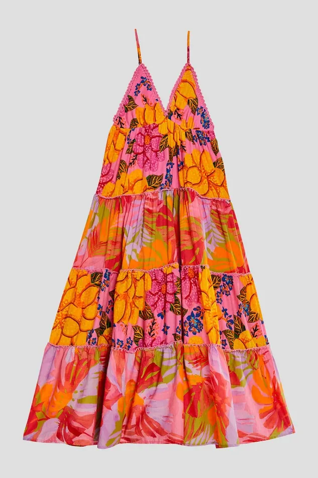 Women Farm Rio Maxi Dresses Mixed Pink Prints Maxi Dress