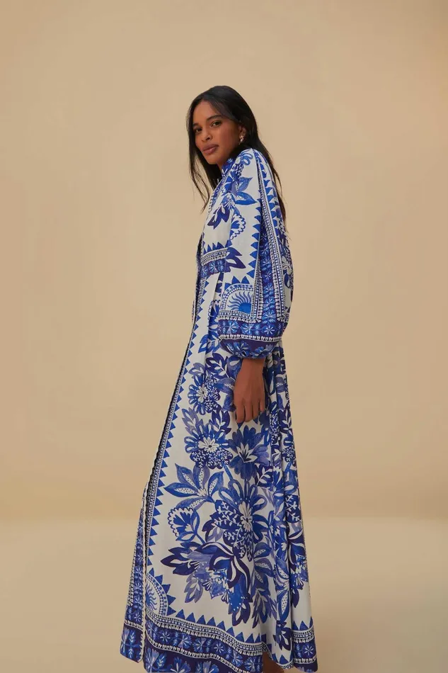 Women Farm Rio Maxi Dresses OffWhite Flora Tapestry Lenzing Ecovero Euroflax Maxi Dress