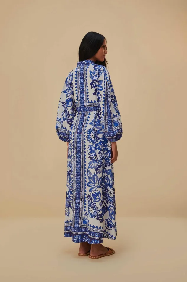 Women Farm Rio Maxi Dresses OffWhite Flora Tapestry Lenzing Ecovero Euroflax Maxi Dress