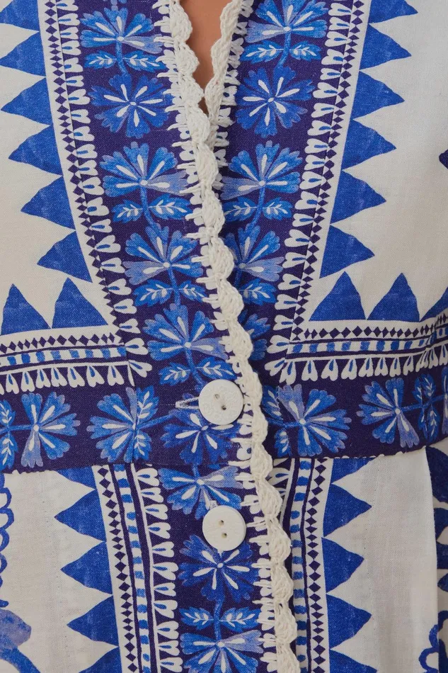 Women Farm Rio Maxi Dresses OffWhite Flora Tapestry Lenzing Ecovero Euroflax Maxi Dress