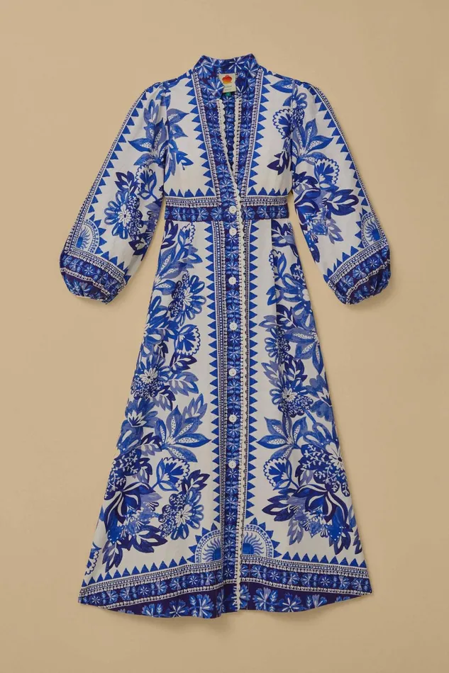Women Farm Rio Maxi Dresses OffWhite Flora Tapestry Lenzing Ecovero Euroflax Maxi Dress