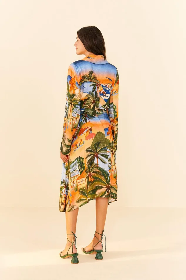 Women Farm Rio Midi Dresses Carioca Lenzing Ecovero Viscose Midi Dress