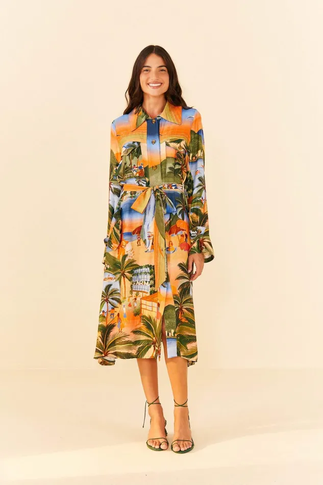 Women Farm Rio Midi Dresses Carioca Lenzing Ecovero Viscose Midi Dress