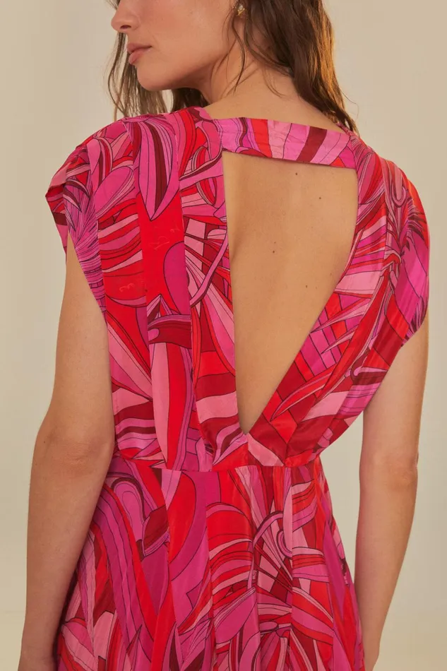 Women Farm Rio Midi Dresses Red Endless Summer V Neck Midi Dress