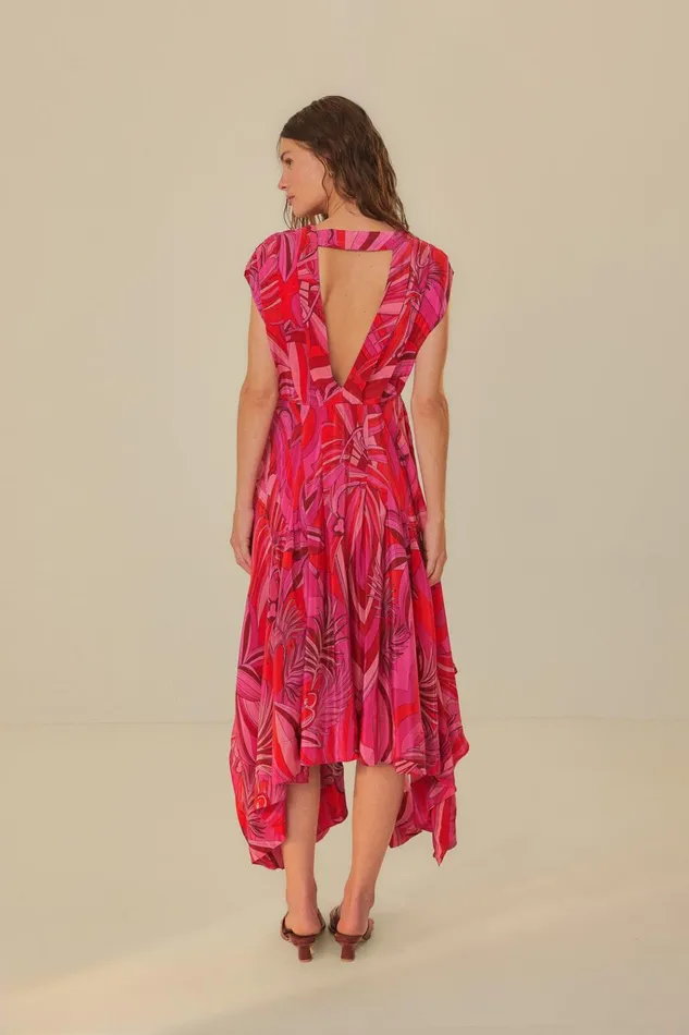 Women Farm Rio Midi Dresses Red Endless Summer V Neck Midi Dress