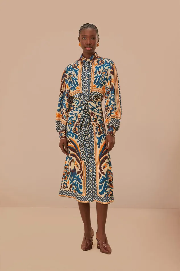 Women Farm Rio Midi Dresses Toucans Scarf Sand Midi Dress