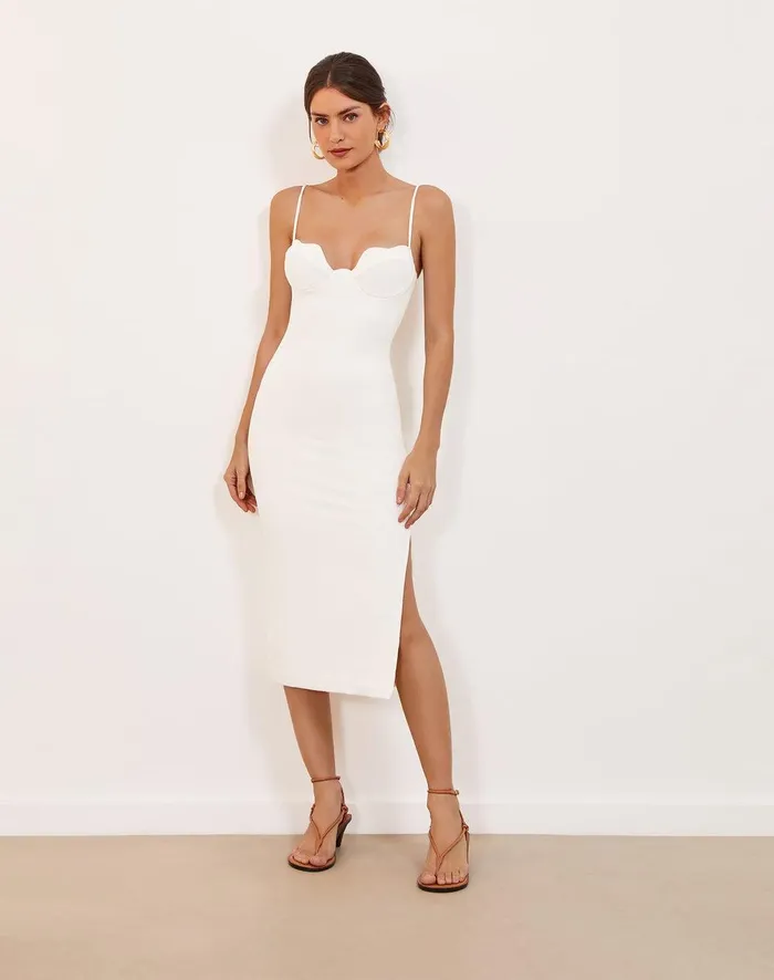 Women Firenze Lou Midi Dress 8211 Off White ViX Paula Hermanny Dresses