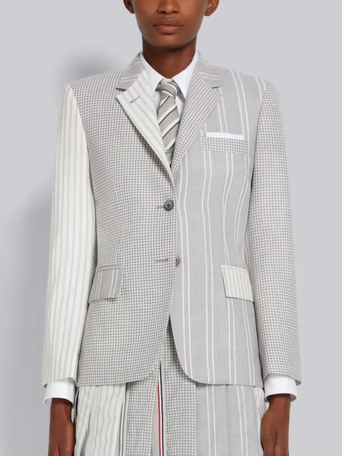Women Funmix Hopsack Twist Yarn Suiting Half Lined Classic Sport Coat Medium Grey Thom Browne Jackets Women Funmix Hopsack Twist Yarn Suiting Half Lined Classic Sport Coat Medium Grey Thom Browne Jackets