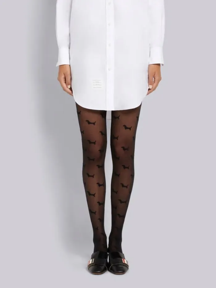Women Hectormotif Tights Black Thom Browne Socks