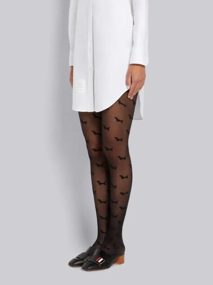 Women Hectormotif Tights Black Thom Browne Socks Women Hectormotif Tights Black Thom Browne Socks