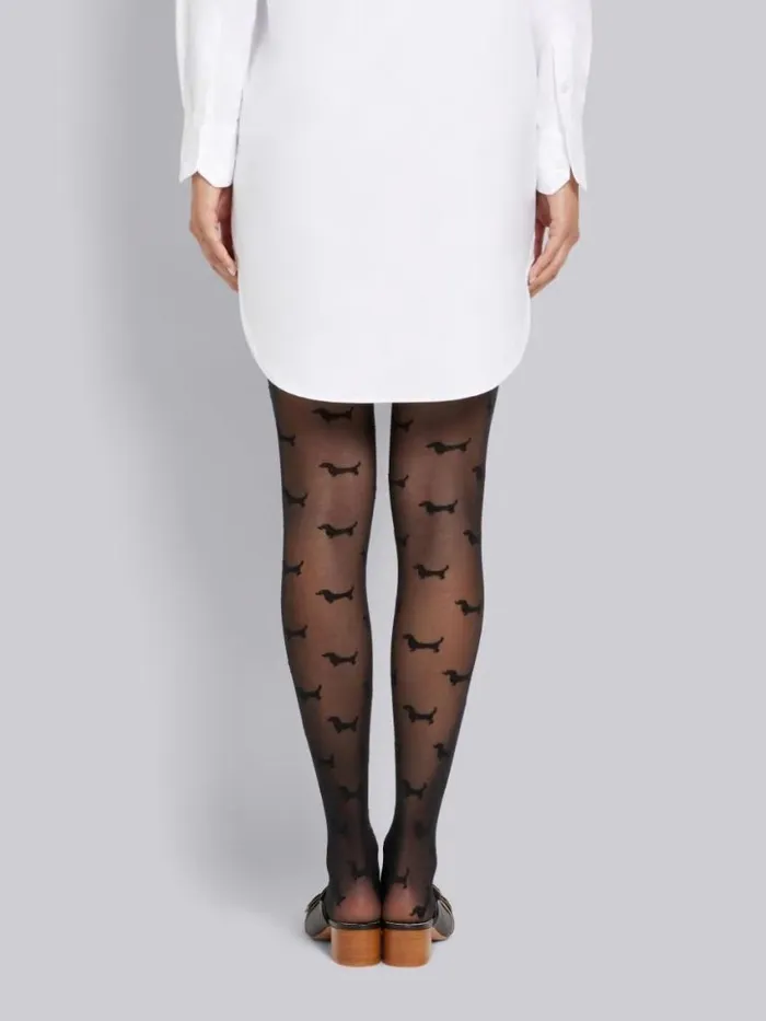 Women Hectormotif Tights Black Thom Browne Socks Women Hectormotif Tights Black Thom Browne Socks