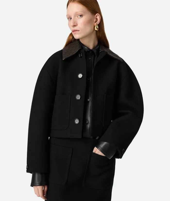 Women Jackets Bottega Veneta Cotton Cropped Jacket Black