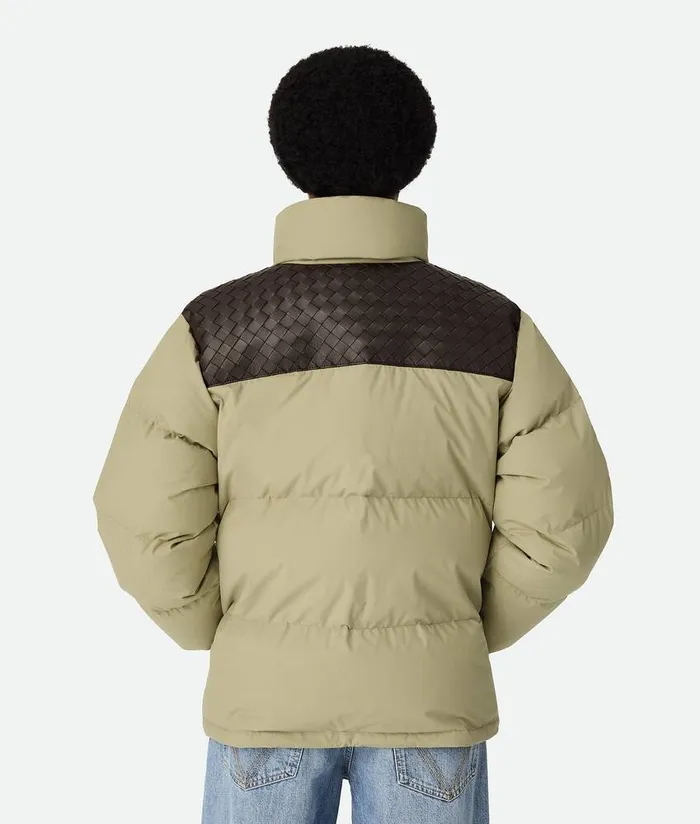 Women Jackets Bottega Veneta Frosted Poplin Puffer Jacket Travertine