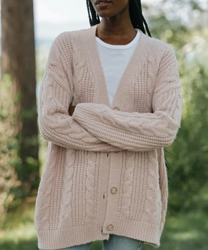 Women Jenni Kayne Cardigans Cable Cocoon Cardigan Blush
