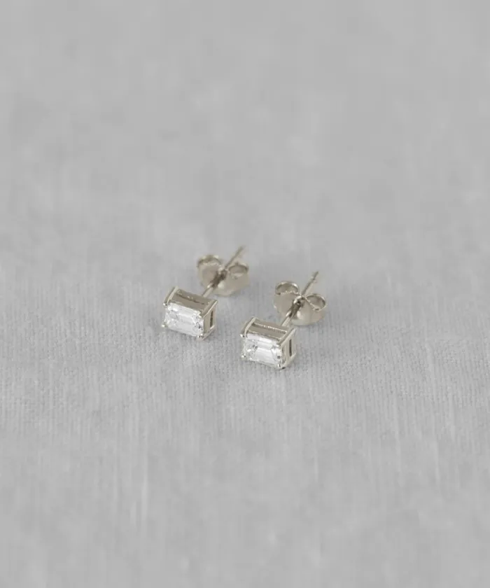 Women Jenni Kayne Jewelry Ivy Emerald Cut Studs White Gold
