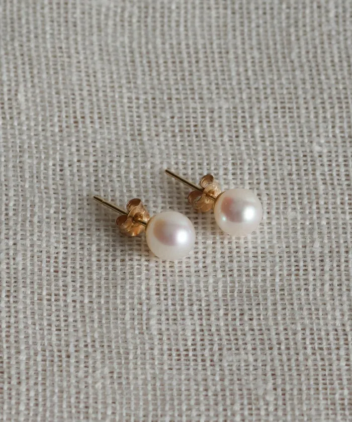 Women Jenni Kayne Jewelry Medium Loren Pearl Studs Gold