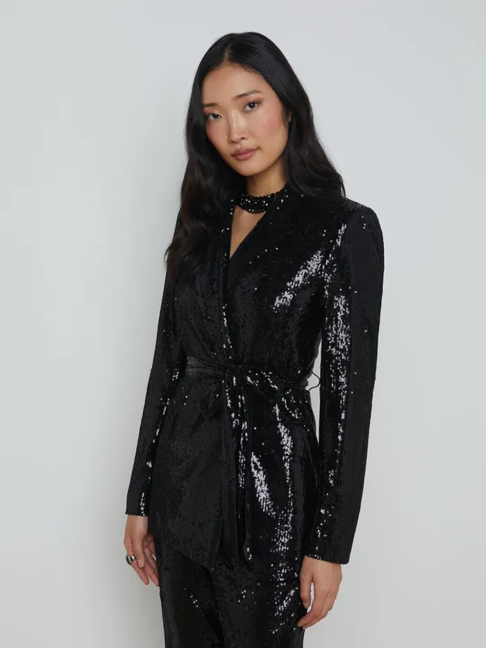 Women Jordana Wrap Blazer Black L039Agence Blazers and Jackets New