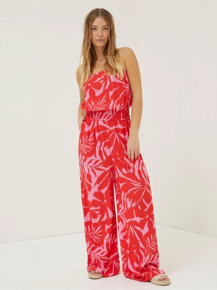 Women Jumpsuits and Playsuits Fat Face Red Bennie Ikat Jumpsuit