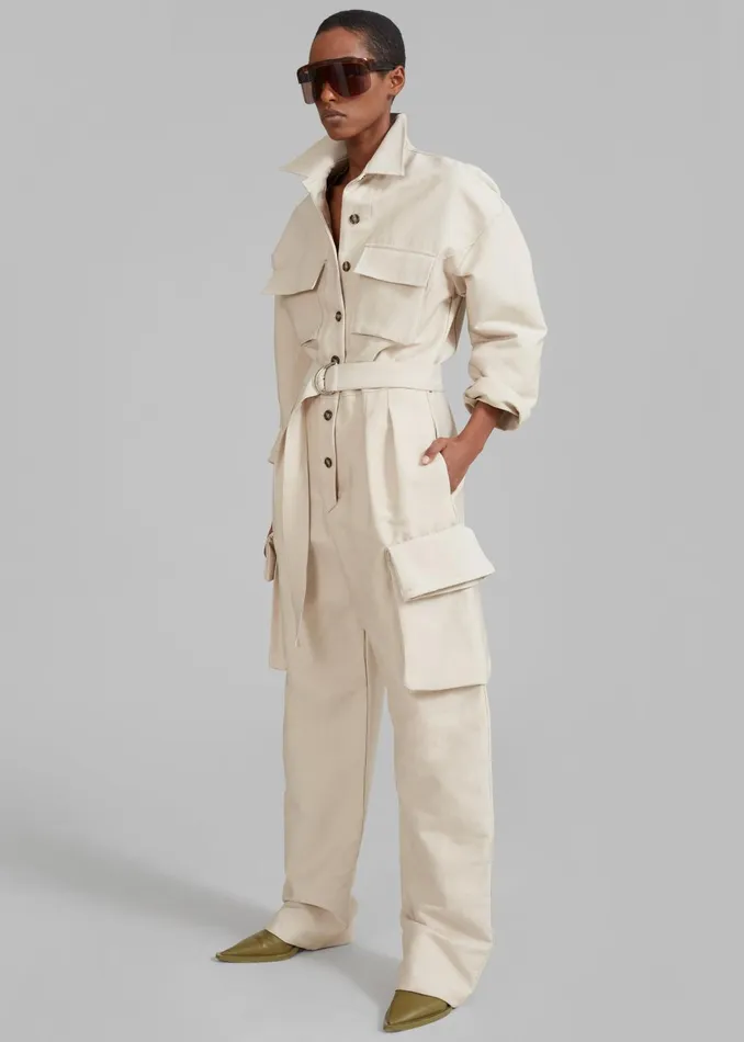 Women Jumpsuits The Frankie Shop Linda Jumpsuit 8211 Light Beige