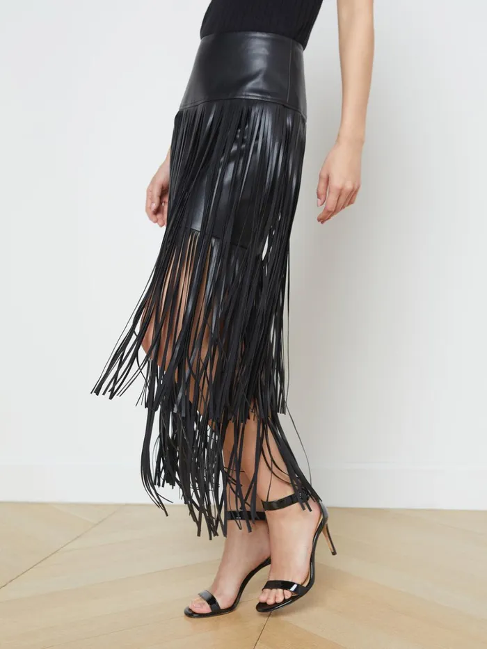 Women Karolina Fringe Skirt Black L039Agence Skirts