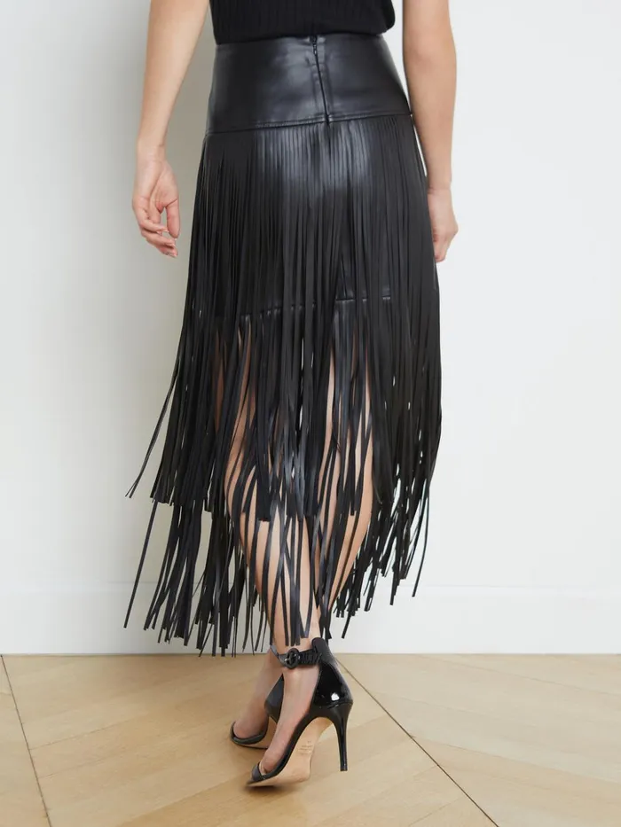 Women Karolina Fringe Skirt Black L039Agence Skirts