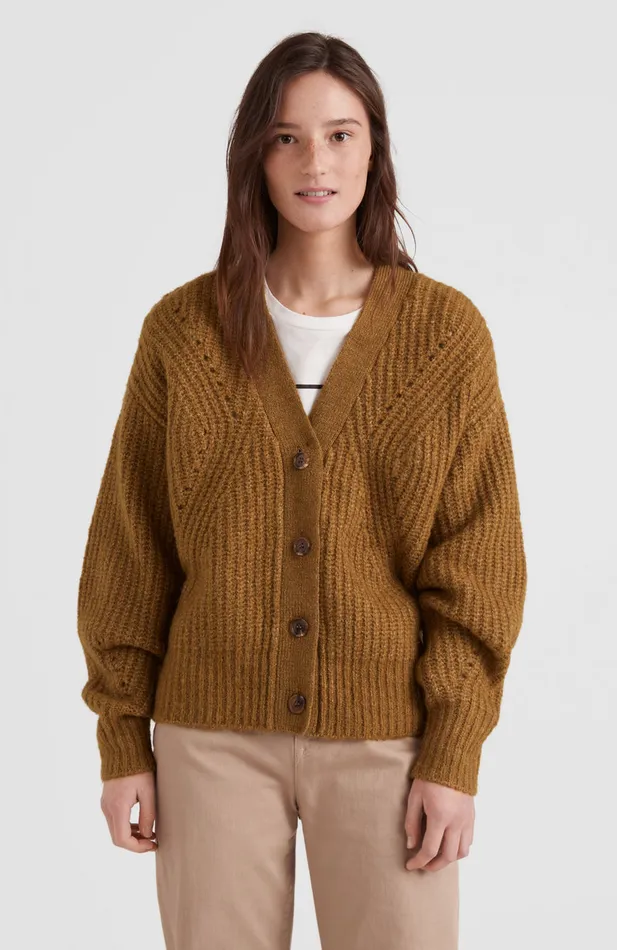 Women Knit Cardigan Brown O039Neill Sweaters and Hoodies