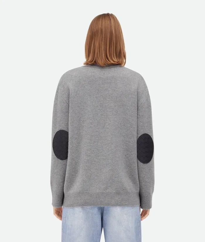 Women Knitwear Bottega Veneta Cashmere Cardigan Light Grey Melange