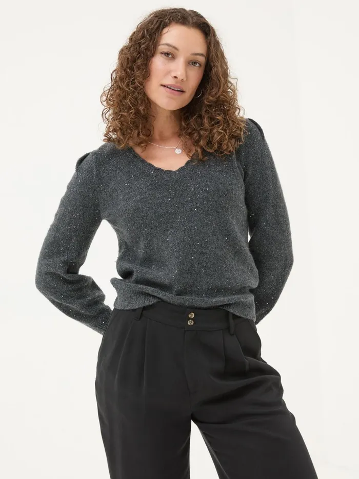 Women Knitwear Fat Face Charcoal Grey Jasmine Jumper